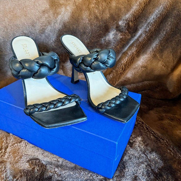Black size 40.5 Stuart Weitzman open toed heeled sandal. - Picture 3 of 3